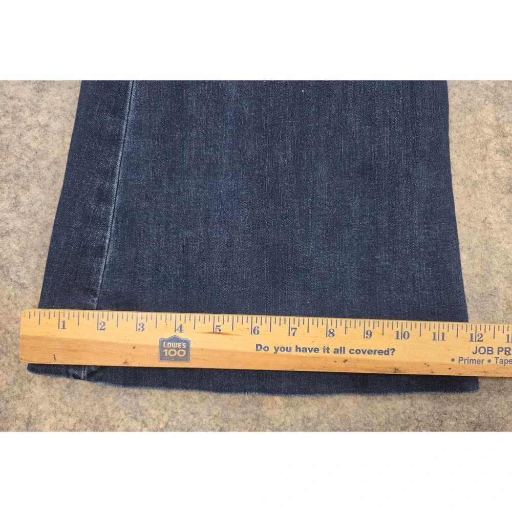 Shyanne Super Bell Bottom Y2K Flare Jeans Womens 28x34 Blue Dark Wash Jewels